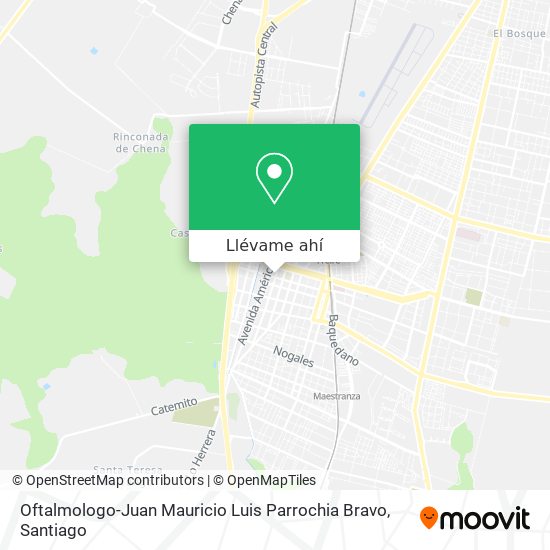 Mapa de Oftalmologo-Juan Mauricio Luis Parrochia Bravo