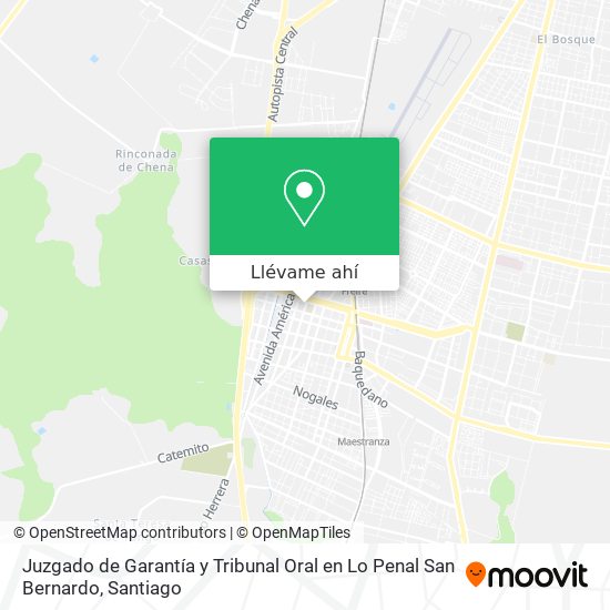 Mapa de Juzgado de Garantía y Tribunal Oral en Lo Penal San Bernardo