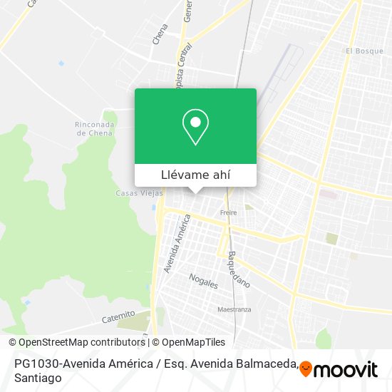 Mapa de PG1030-Avenida América / Esq. Avenida Balmaceda