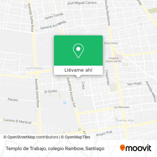 Mapa de Templo de Trabajo, colegio Rainbow