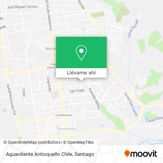 Mapa de Aguardiente Antioqueño Chile