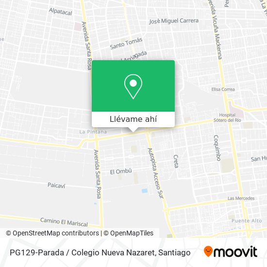 Mapa de PG129-Parada / Colegio Nueva Nazaret