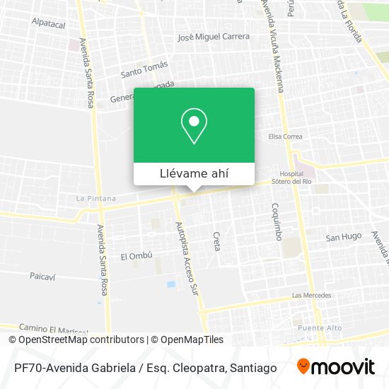Mapa de PF70-Avenida Gabriela / Esq. Cleopatra