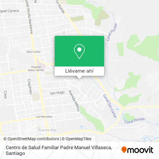 Mapa de Centro de Salud Familiar Padre Manuel Villaseca