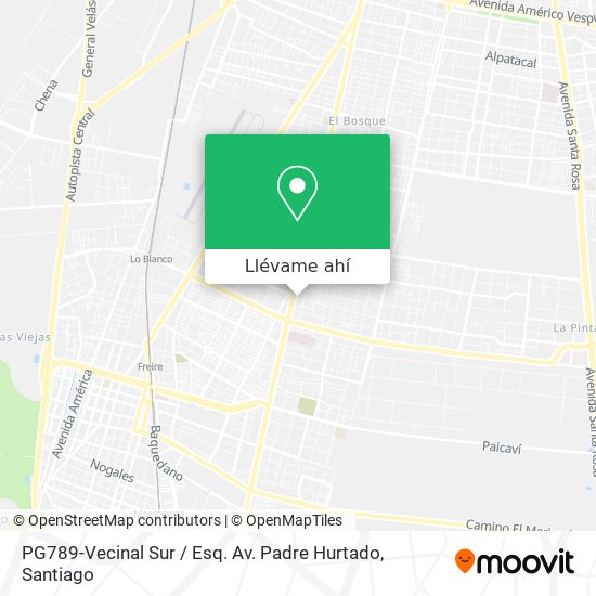 Mapa de PG789-Vecinal Sur / Esq. Av. Padre Hurtado