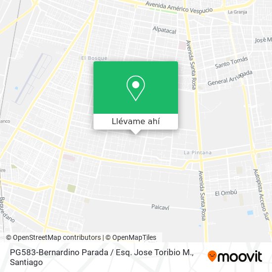 Mapa de PG583-Bernardino Parada / Esq. Jose Toribio M.