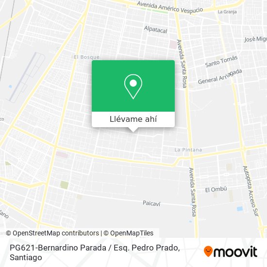 Mapa de PG621-Bernardino Parada / Esq. Pedro Prado