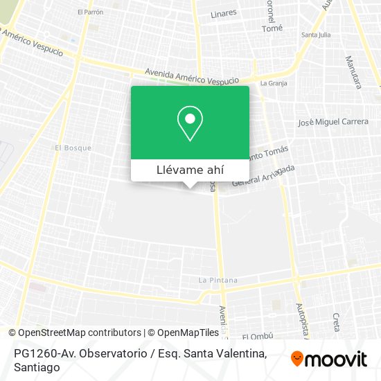 Mapa de PG1260-Av. Observatorio / Esq. Santa Valentina