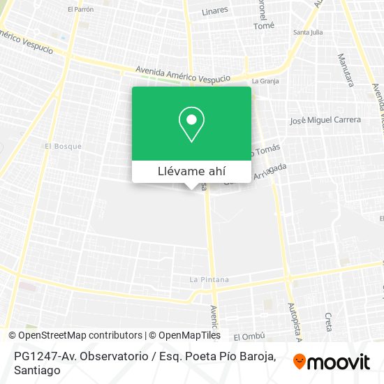 Mapa de PG1247-Av. Observatorio / Esq. Poeta Pío Baroja