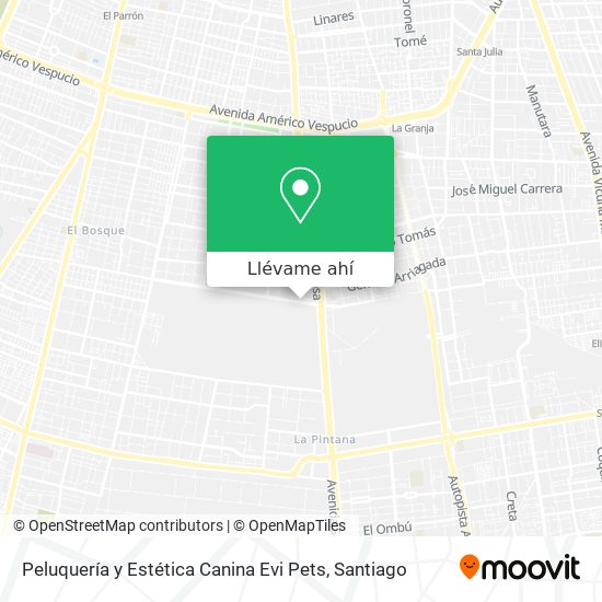 Mapa de Peluquería y Estética Canina Evi Pets