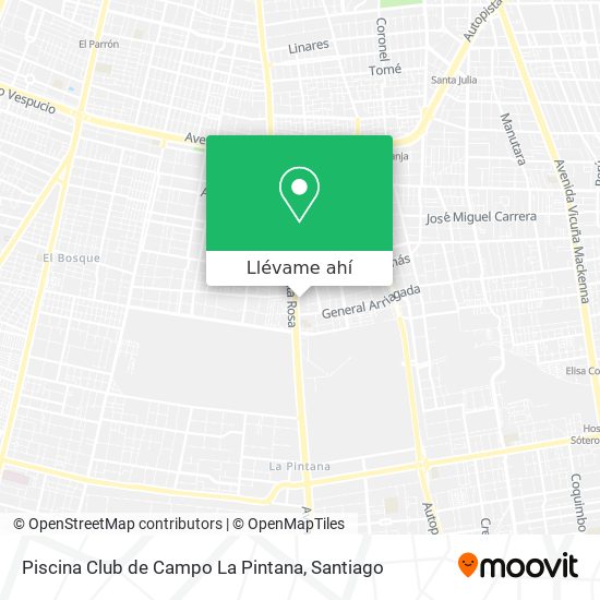 Mapa de Piscina Club de Campo La Pintana