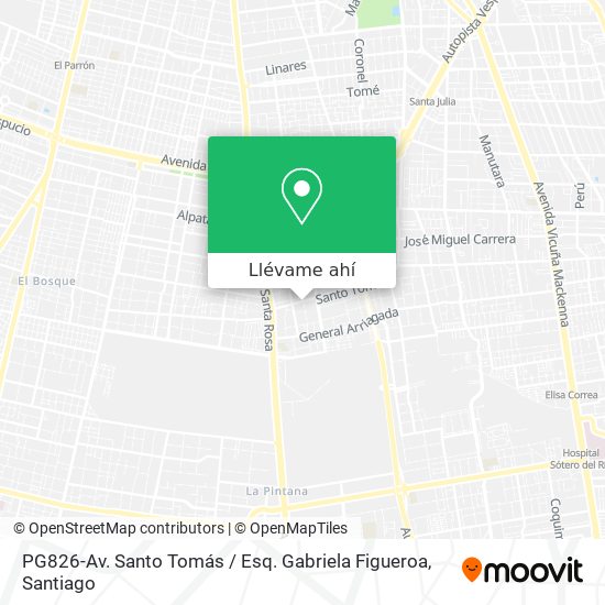 Mapa de PG826-Av. Santo Tomás / Esq. Gabriela Figueroa