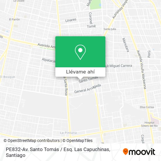 Mapa de PE832-Av. Santo Tomás / Esq. Las Capuchinas