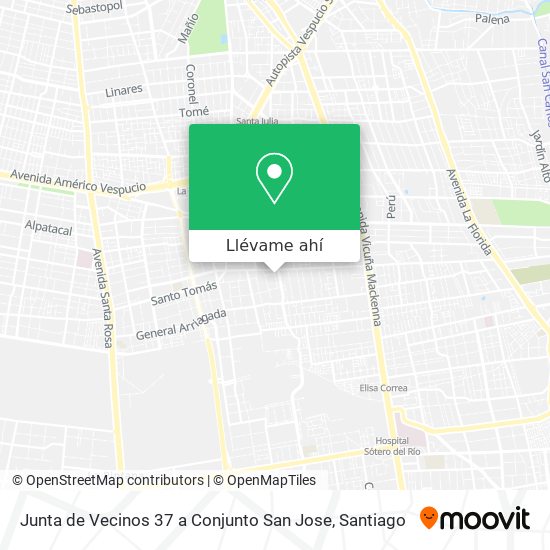 Mapa de Junta de Vecinos 37 a Conjunto San Jose