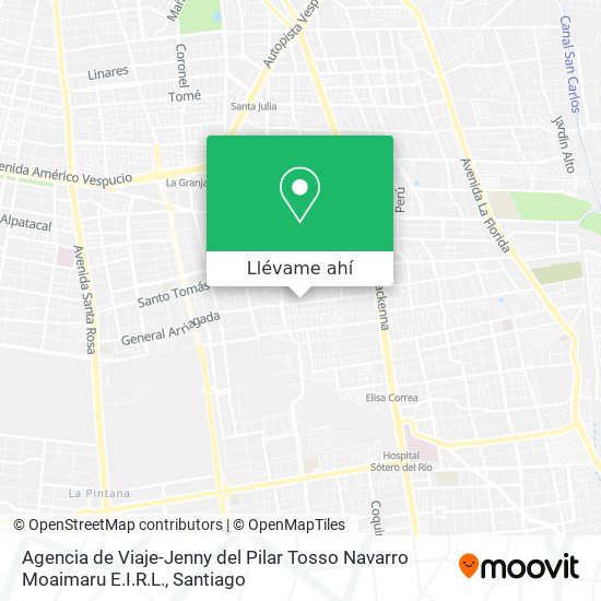 Mapa de Agencia de Viaje-Jenny del Pilar Tosso Navarro Moaimaru E.I.R.L.
