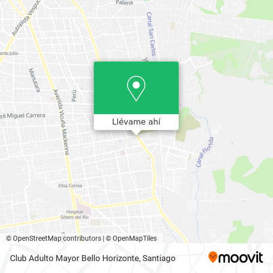 Mapa de Club Adulto Mayor Bello Horizonte