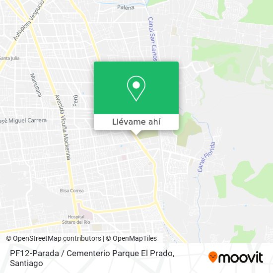 Mapa de PF12-Parada / Cementerio Parque El Prado