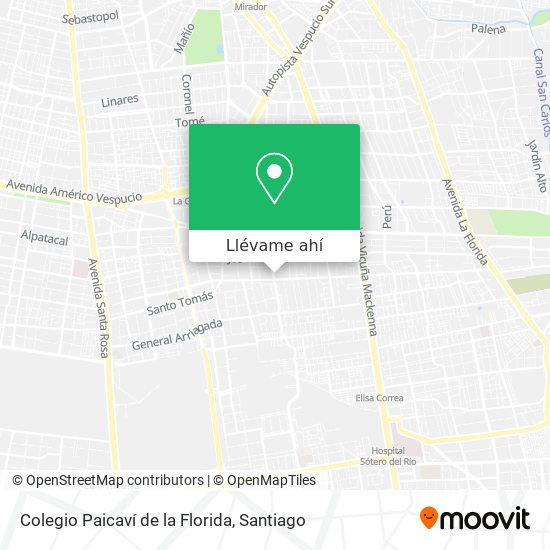 Mapa de Colegio Paicaví de la Florida