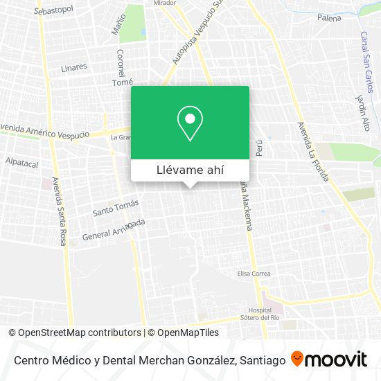 Mapa de Centro Médico y Dental Merchan González