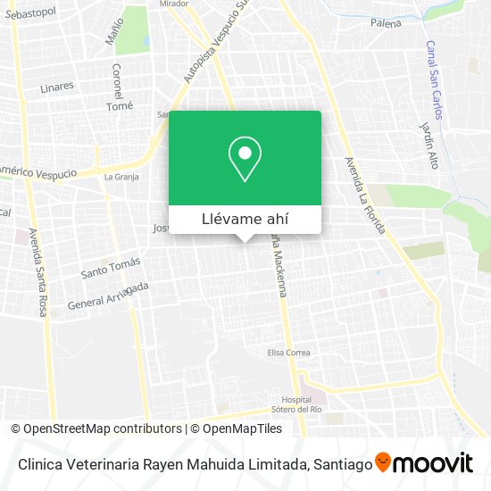 Mapa de Clinica Veterinaria Rayen Mahuida Limitada