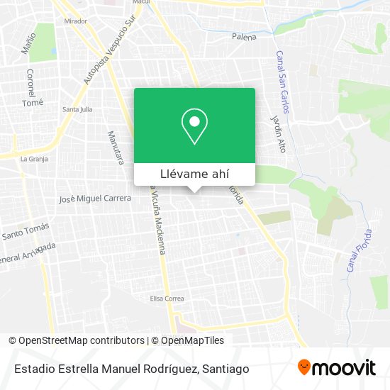 Mapa de Estadio Estrella Manuel Rodríguez