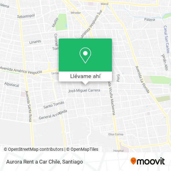 Mapa de Aurora Rent a Car Chile