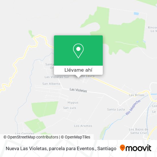 Mapa de Nueva Las Violetas, parcela para Eventos.