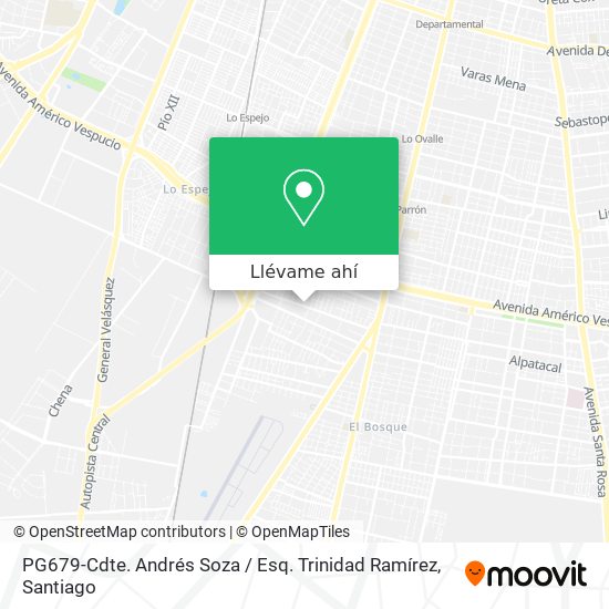 Mapa de PG679-Cdte. Andrés Soza / Esq. Trinidad Ramírez
