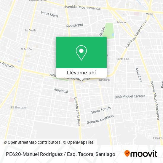Mapa de PE620-Manuel Rodríguez / Esq. Tacora