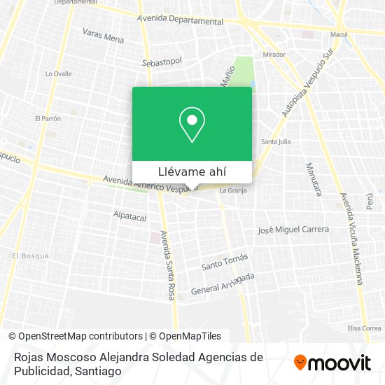 Mapa de Rojas Moscoso Alejandra Soledad Agencias de Publicidad
