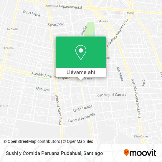 Mapa de Sushi y Comida Peruana Pudahuel