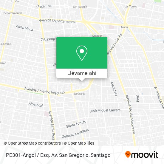 Mapa de PE301-Angol / Esq. Av. San Gregorio