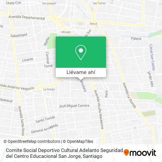 Mapa de Comite Social Deportivo Cultural Adelanto Seguridad del Centro Educacional San Jorge