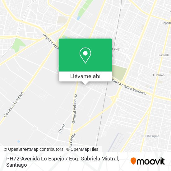 Mapa de PH72-Avenida Lo Espejo / Esq. Gabriela Mistral