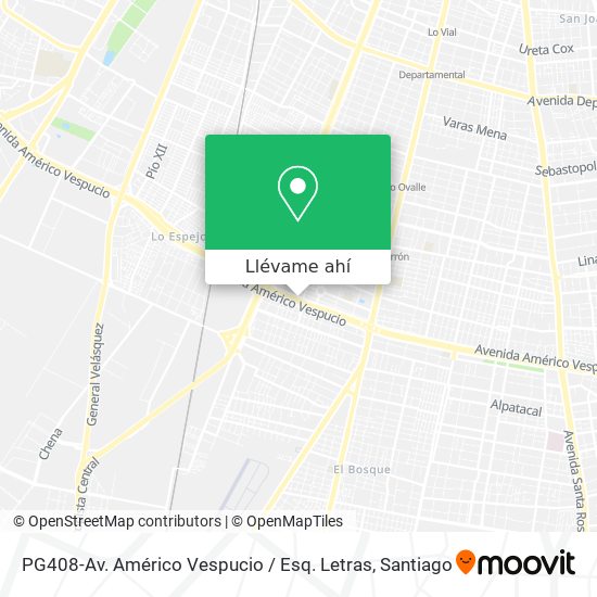 Mapa de PG408-Av. Américo Vespucio / Esq. Letras