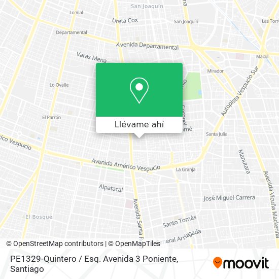 Mapa de PE1329-Quintero / Esq. Avenida 3 Poniente