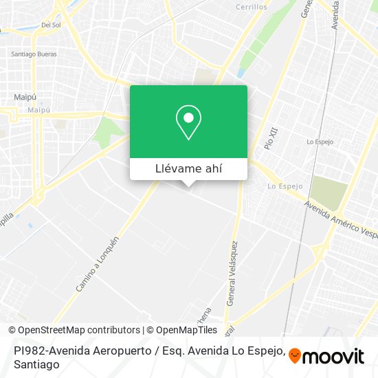 Mapa de PI982-Avenida Aeropuerto / Esq. Avenida Lo Espejo