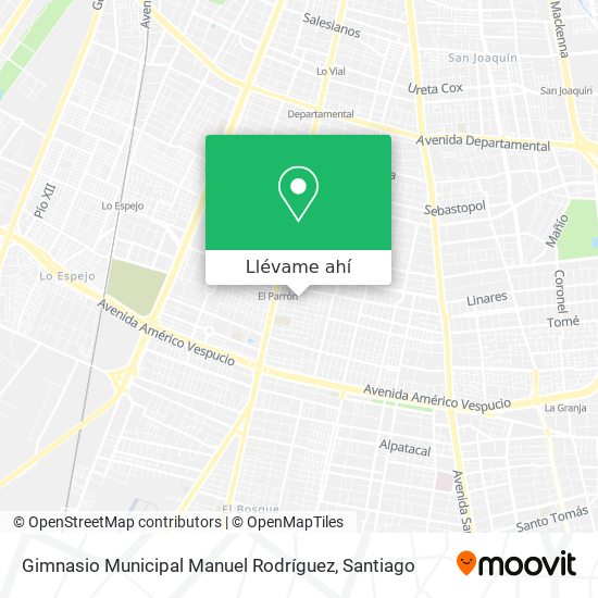 Mapa de Gimnasio Municipal Manuel Rodríguez