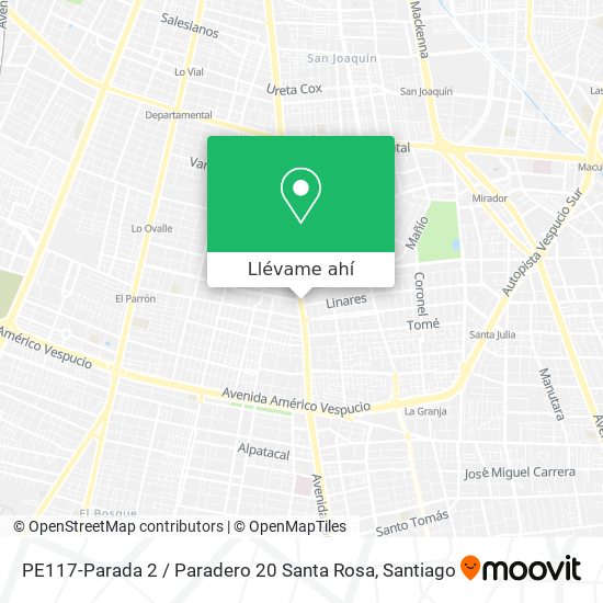 Mapa de PE117-Parada 2 / Paradero 20 Santa Rosa