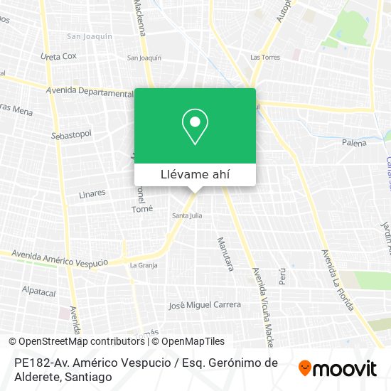 Mapa de PE182-Av. Américo Vespucio / Esq. Gerónimo de Alderete