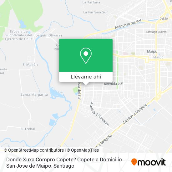 Mapa de Donde Xuxa Compro Copete? Copete a Domicilio San Jose de Maipo