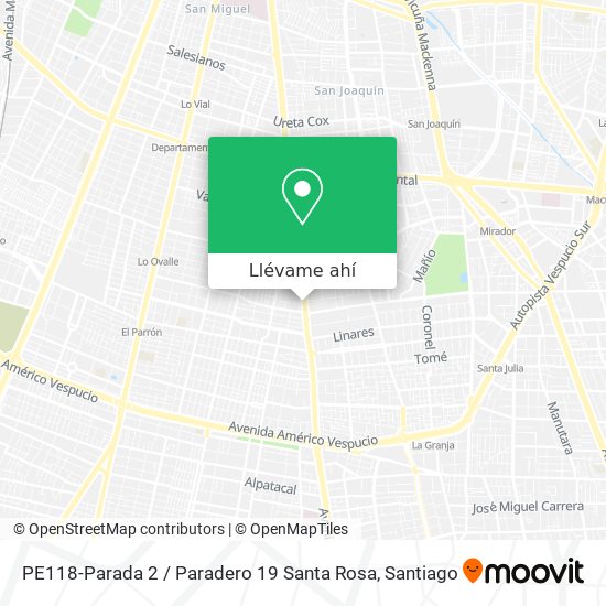 Mapa de PE118-Parada 2 / Paradero 19 Santa Rosa