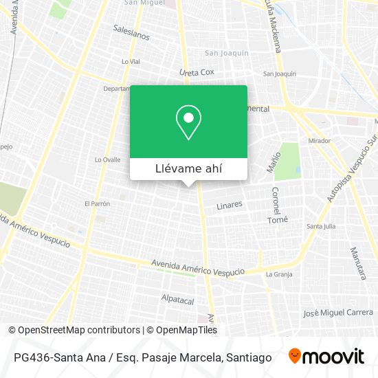 Mapa de PG436-Santa Ana / Esq. Pasaje Marcela