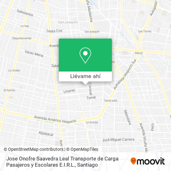 Mapa de Jose Onofre Saavedra Leal Transporte de Carga Pasajeros y Escolares E.I.R.L.