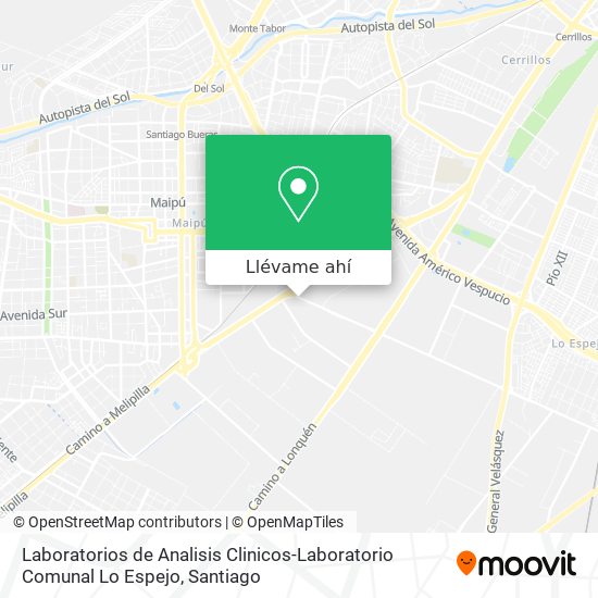 Mapa de Laboratorios de Analisis Clinicos-Laboratorio Comunal Lo Espejo