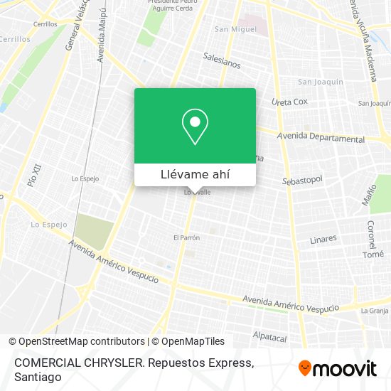 Mapa de COMERCIAL CHRYSLER. Repuestos Express