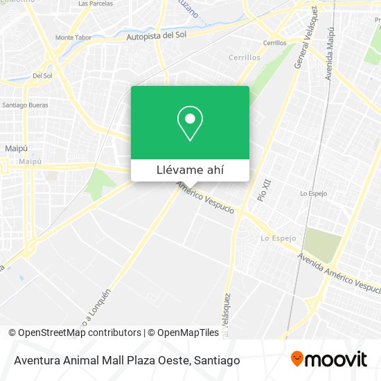Mapa de Aventura Animal Mall Plaza Oeste