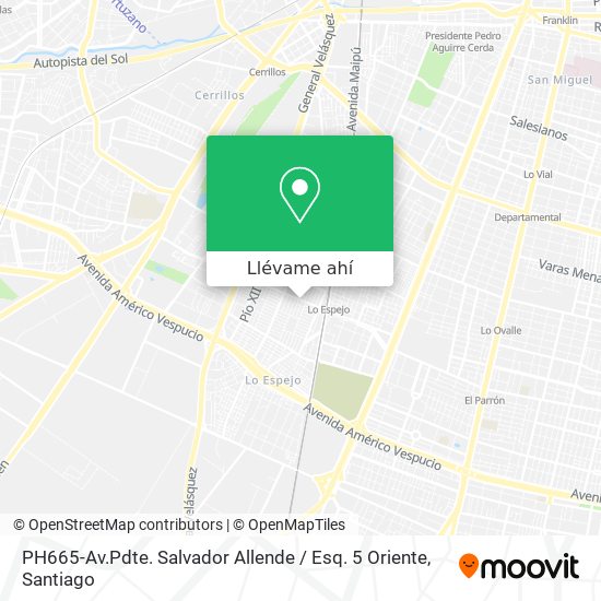 Mapa de PH665-Av.Pdte. Salvador Allende / Esq. 5 Oriente