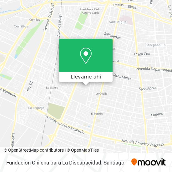 Mapa de Fundación Chilena para La Discapacidad