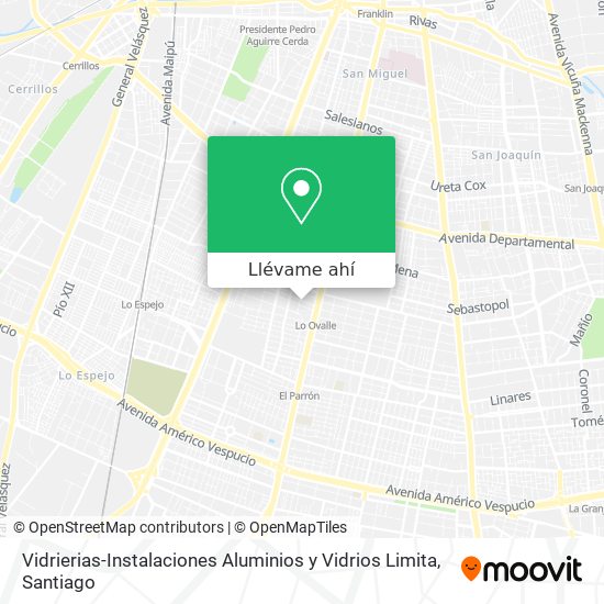 Mapa de Vidrierias-Instalaciones Aluminios y Vidrios Limita